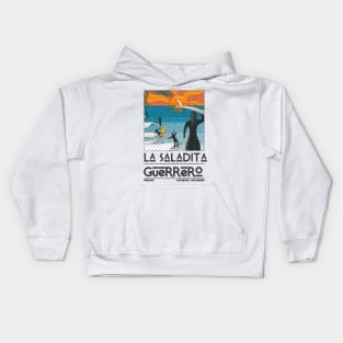 La Saladita, Guerrero, Mexico Retro Travel Poster Kids Hoodie